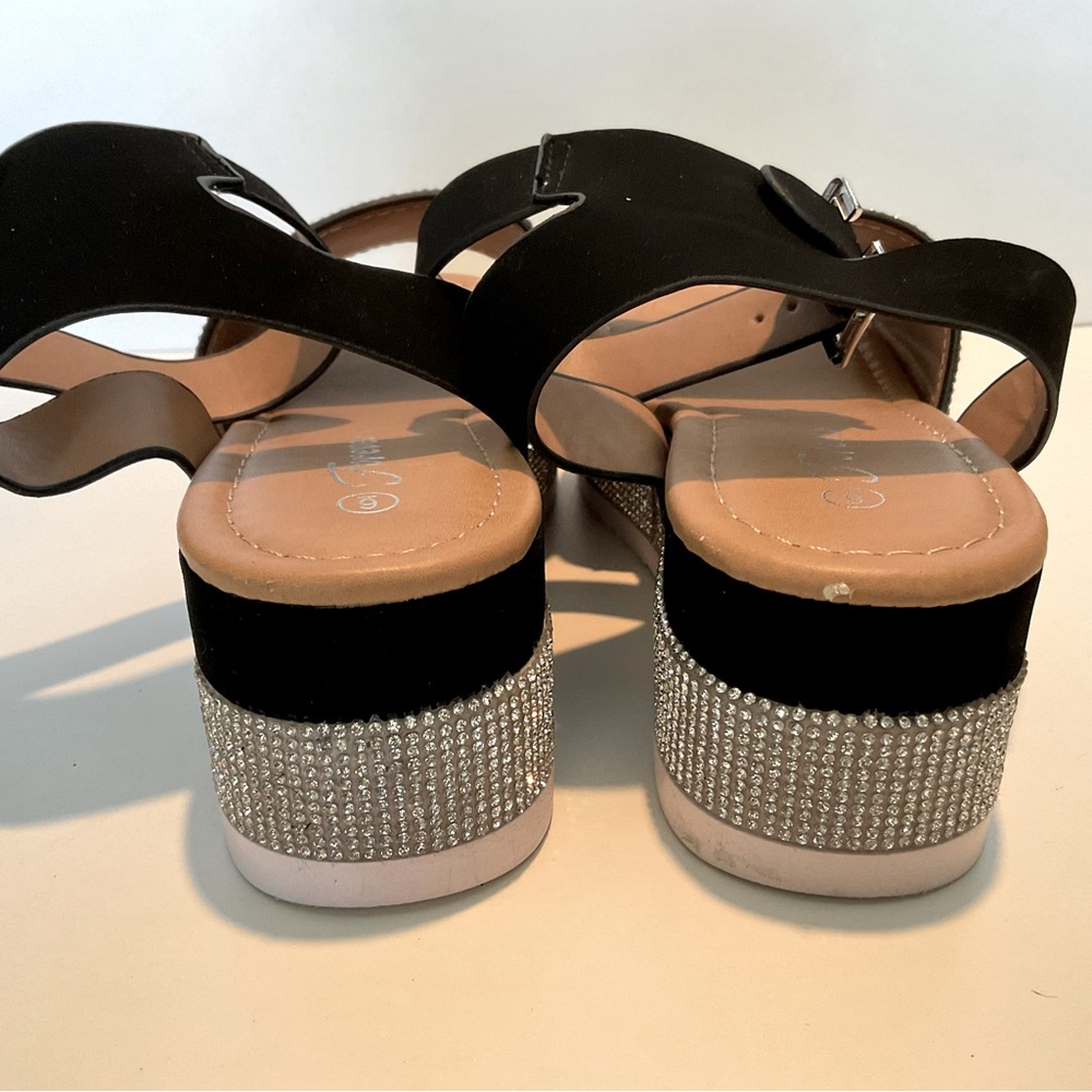 Forever Platform Rhinestone Ankle Strap Shoes, Si… - image 3